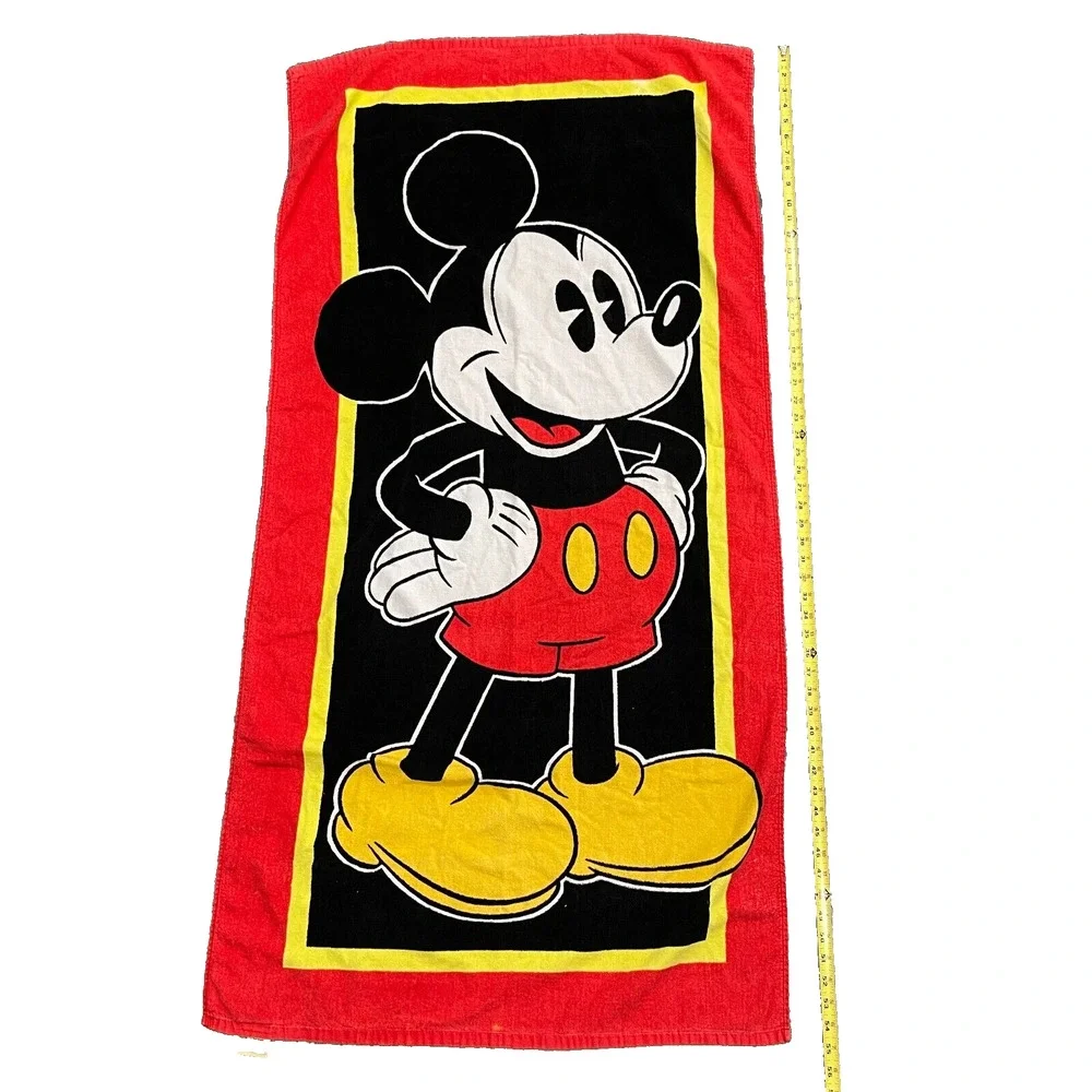 Vintage Disney Mickey Mouse Beach Towel Pool Bath Sheet 100% Cotton